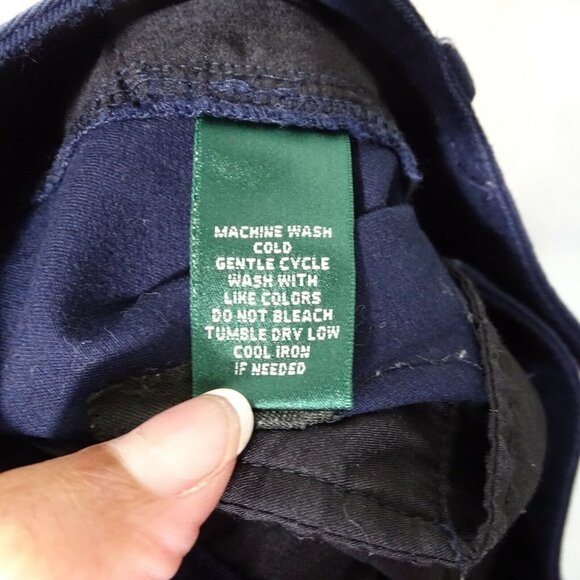 Lauren Ralph Lauren Capri Cropped Pants Women Size 8 Blue Pockets FLAW - Picture 6 of 8